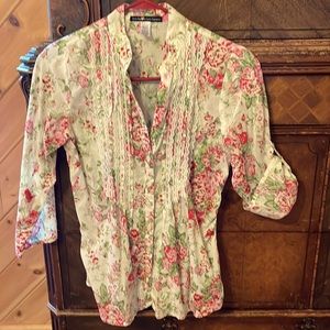 Love Squared Roses Ribbon 3/4 Sleeve Small